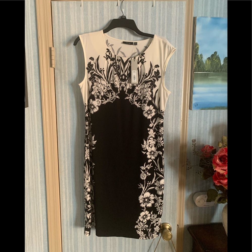 Apt 9 Black & White Sleeveless Dress NWT
